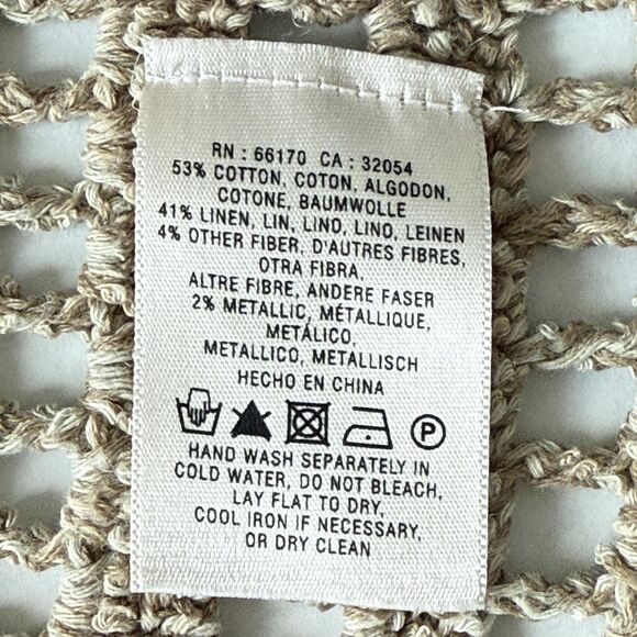 Anthropologie Rosie Neira Calado Open Front Hand Knit Crochet Cardigan Sz M Boho - Picture 4 of 9